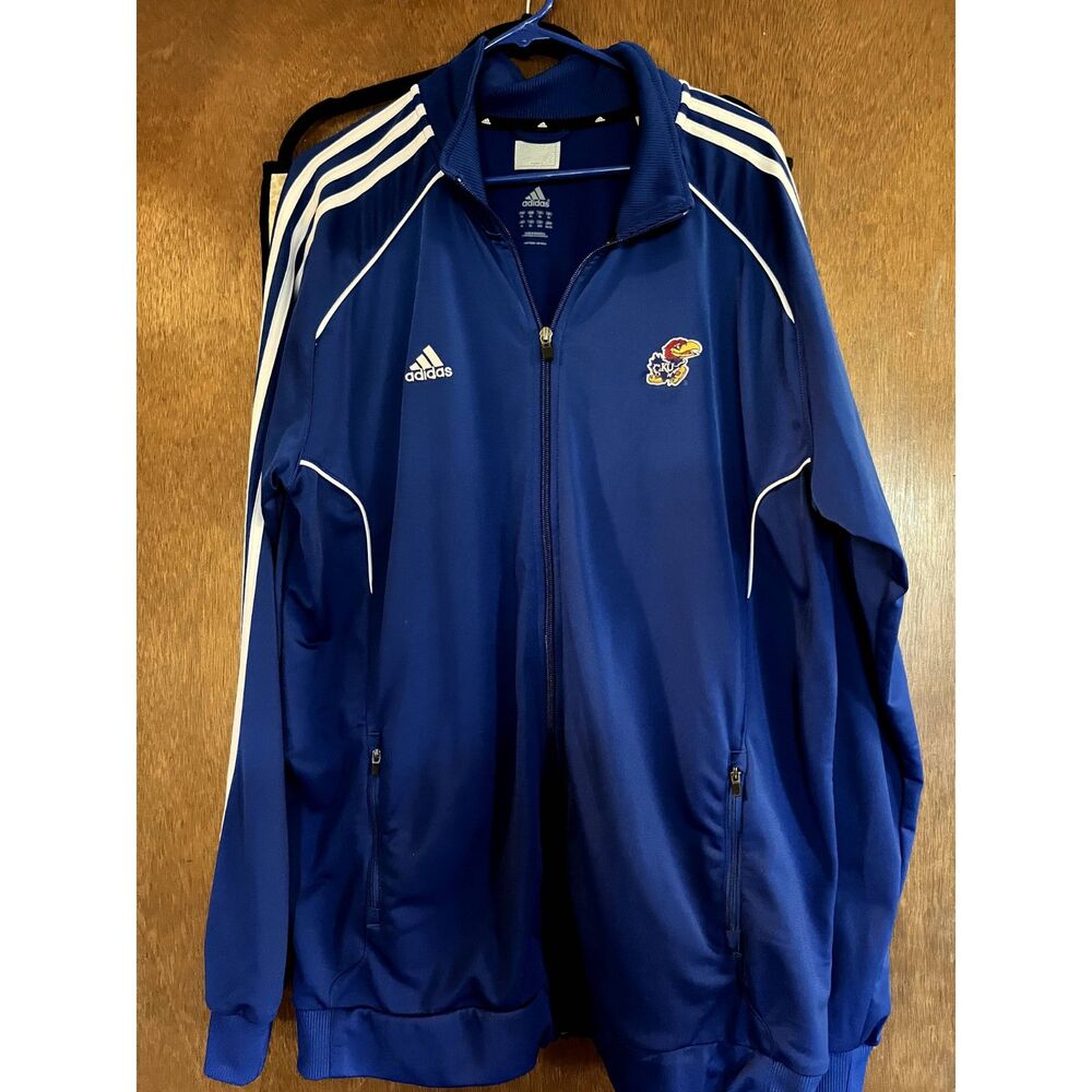 Adidas Kansas Jayhawks Basketball Warmup‎ Full Zip Jacket- Excellent Condition
